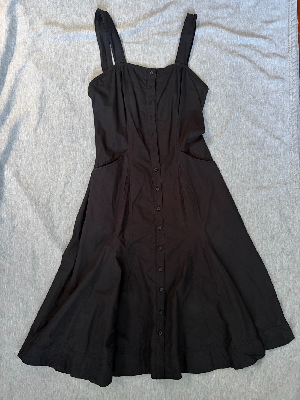 BDG Black Button-Front Midi Sundress